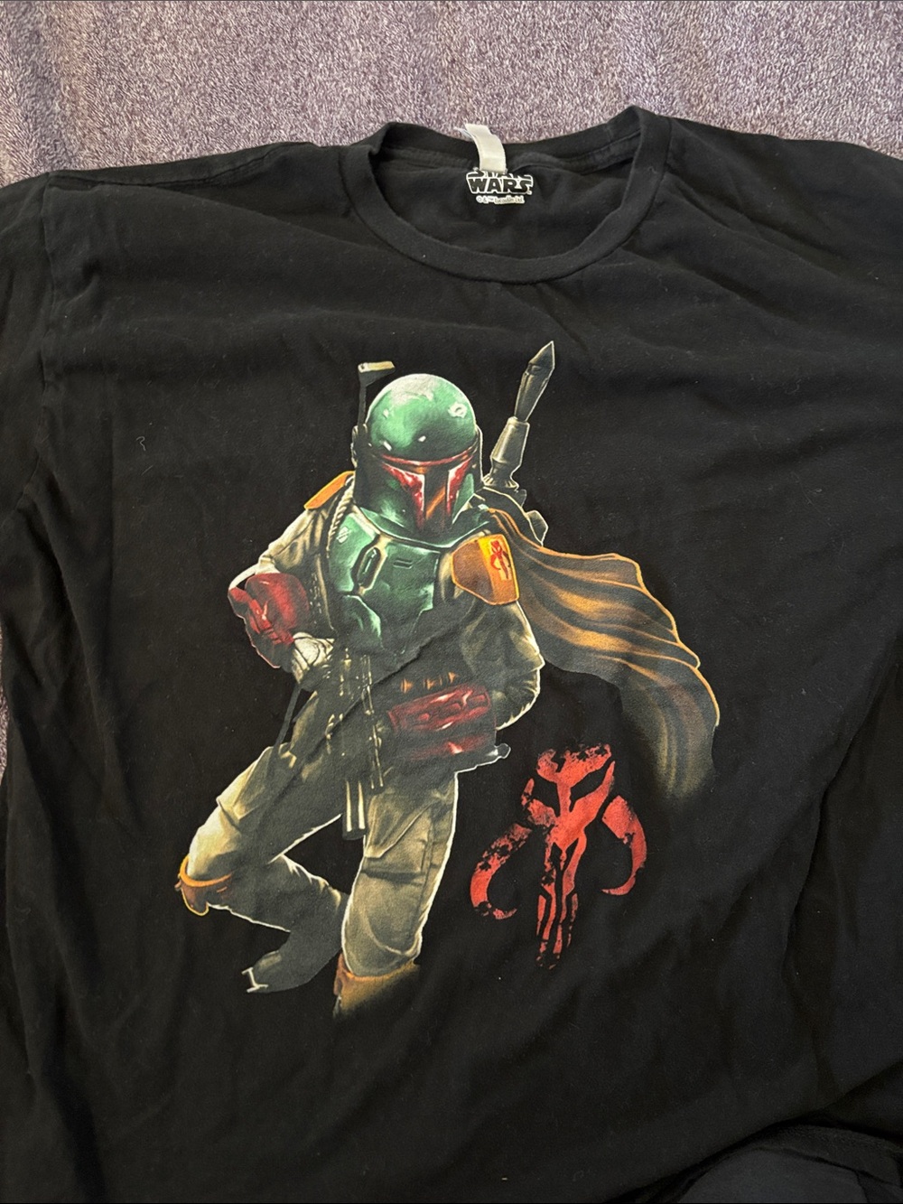 Star Wars Black Boba Fett Graphic Short Sleeve Tee